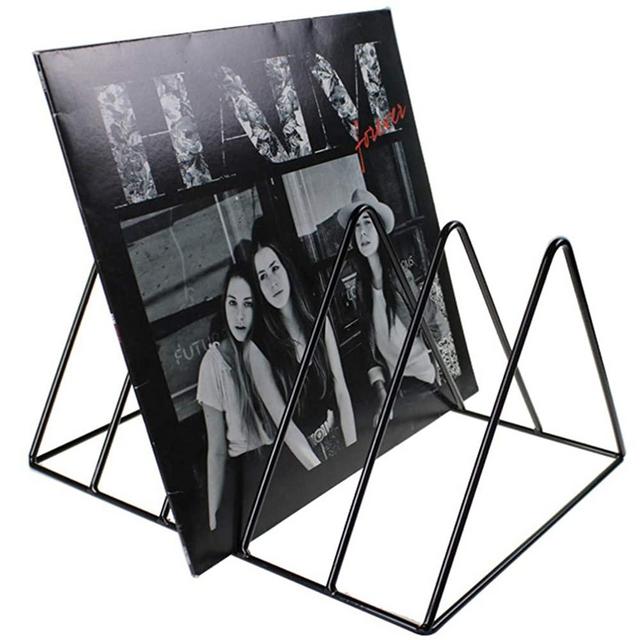 Record-Happy Vinyl Record Storage Holder Stand – Premium Vinyl Coated Metal Wire Rack Holds up to 50 Album Lp’s – Simple, Functional and Contemporary Display Concept Design for 12 inch Records