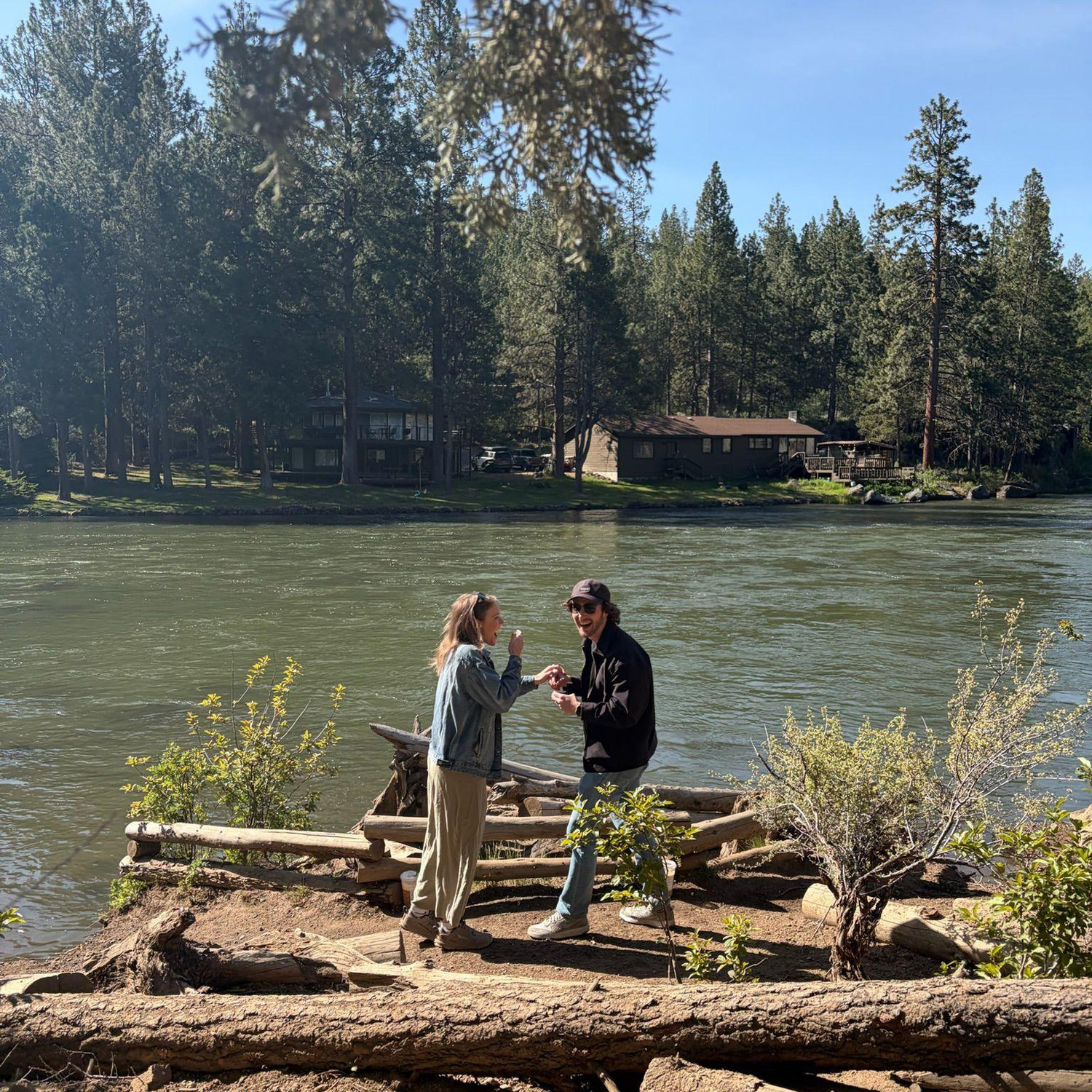 Our weekly walk at "Good Dog" park turned into our engagement spot!!