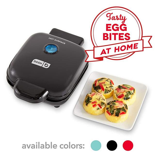 Dash DBBM450GBBK08 Deluxe Sous Vide Style Egg Bite Maker with Silicone Molds for Breakfast Sandwiches, Healthy Snacks or Desserts, Keto & Paleo Friendly, (1 large, 4 mini), Black
