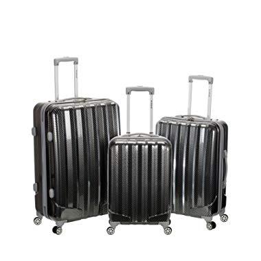 Rockland 3pc Metallic Polycarbonate/abs Upright Set, Fiber