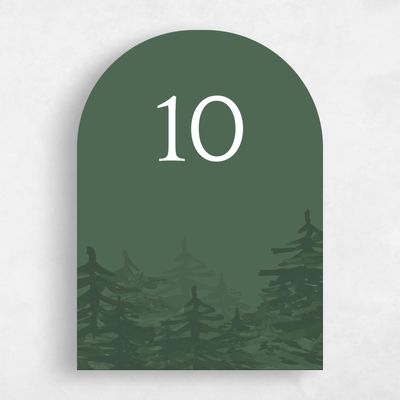 Green Arch Wedding Table Number - Camden