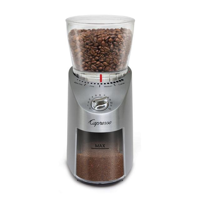 Capresso® Infinity Plus Die-Cast Stainless Steel Conical Burr Coffee Grinder