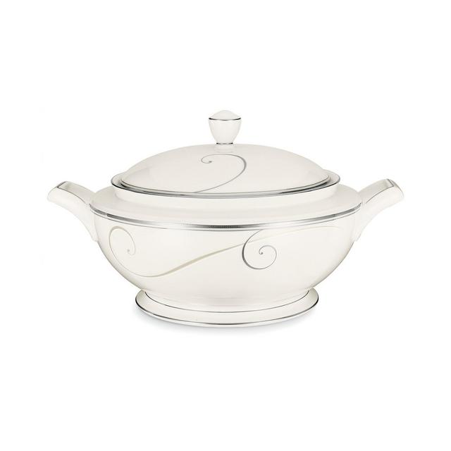 Noritake Dinnerware, Platinum Wave Covered Vegetable Bowl