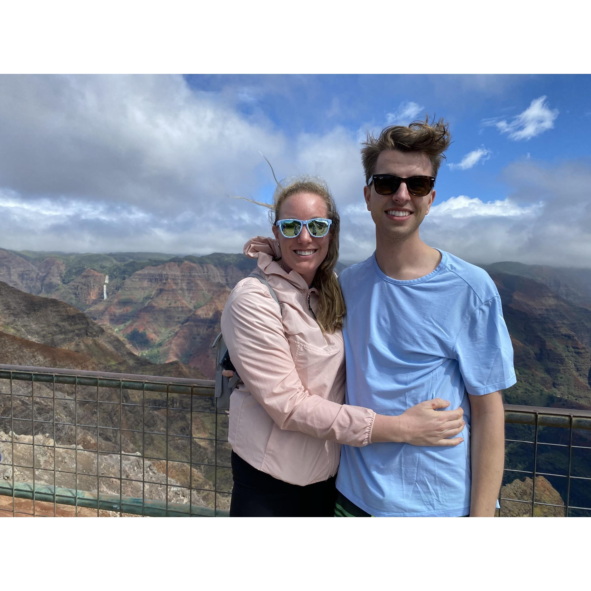 By the ‘Grand Canyon’ of Hawaii in Kauai (a few days before the proposal!)