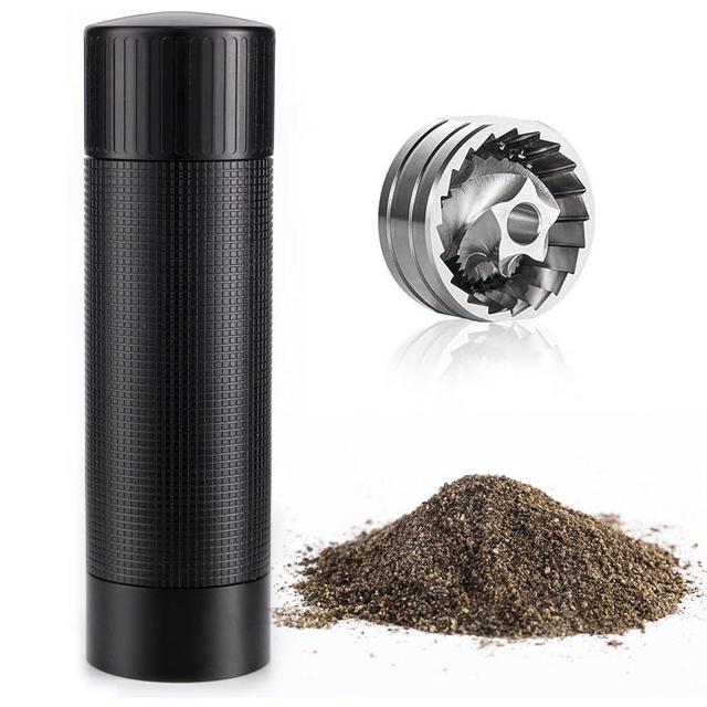Luvan Pepper Grinder Mill, Heavy Duty Aluminum Manual Pepper Mill, Professional Grade Pepper Grinder with Stainless Steel Blade and Adjustable Coarseness, Black Pepper Grinder Refillable Gift Set