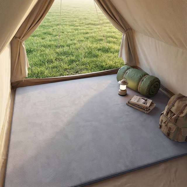 MABOZOO Waterproof Liner Tent Carpet Mat, 0.6'' High-Density Foam Camping Floor Rug with Non-Slip Bottom, Insulated Ground Mat for Tent Protection (5'*6',Gray)