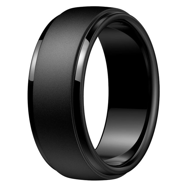 Egnaro Men's Silicone Wedding Rings: Classic Black Style Rubber ring - Hypoallergenic for Gym/Outdoor/Gift(1/4/7 Variety Pack with Half Size)