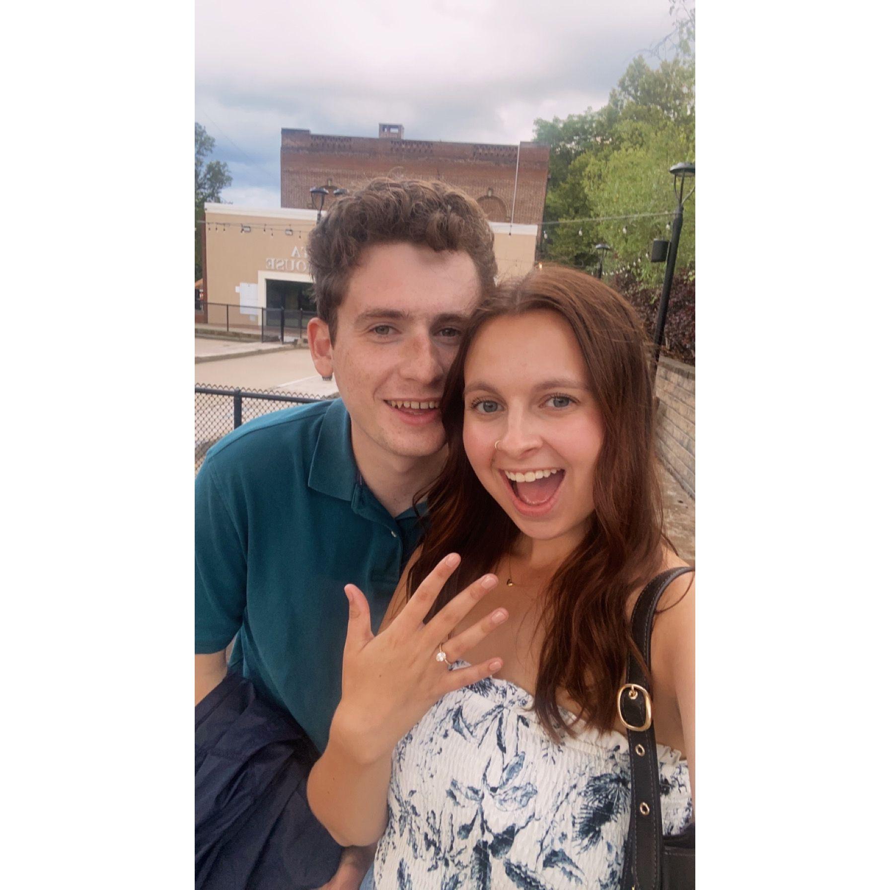 The picture we sent to our friends and family after we were engaged!