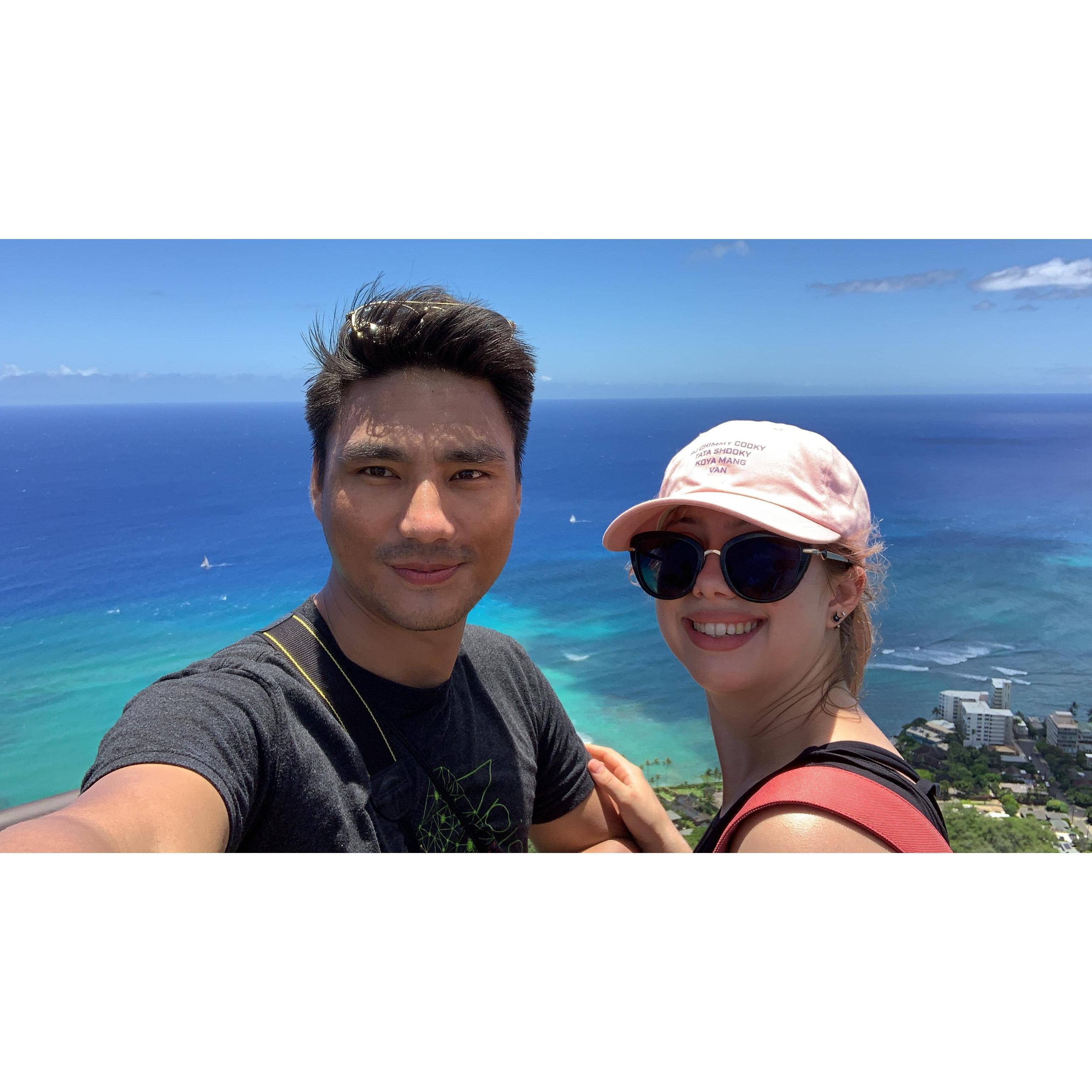 Summit of Diamond Head Crater. It was HOT and humid that day but the view was gorgeous!
