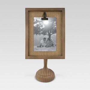 4"x6" Clip Frame Pedestal Wood Grain - Threshold™