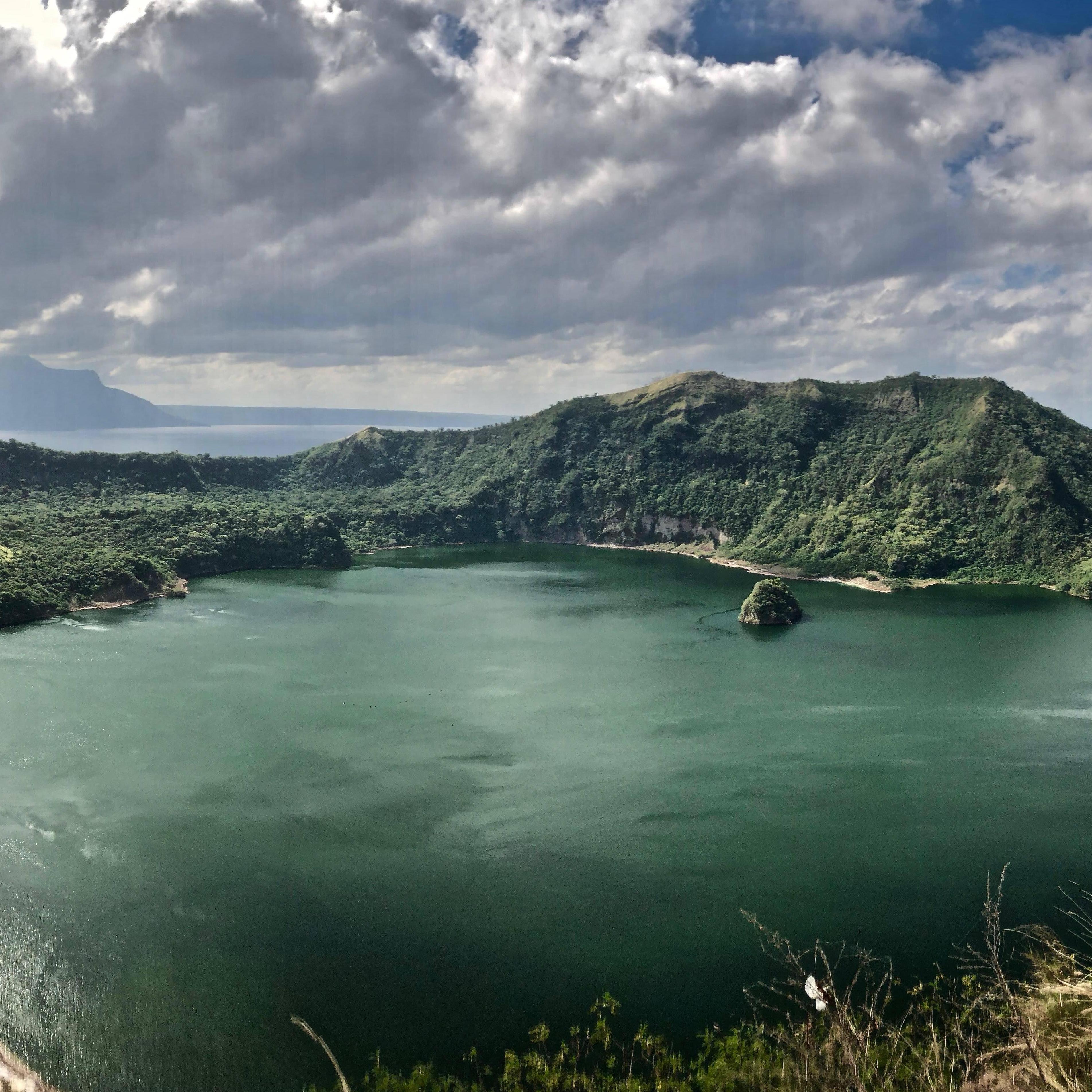 View of Vulcan Point (tiny island on the right) from Taal Volcano.