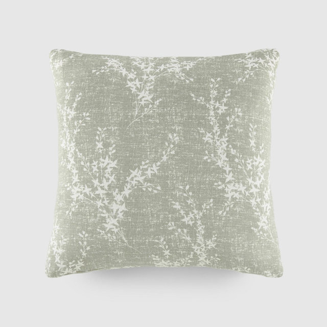 Willow Pattern Cotton Throw Pillow Cover With Pillow Insert Set - Becky Cameron, Willow Green Mist