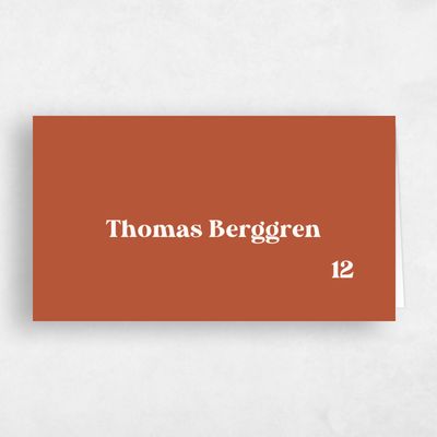 Light Rust, Orange Wedding Place Card - Avondale