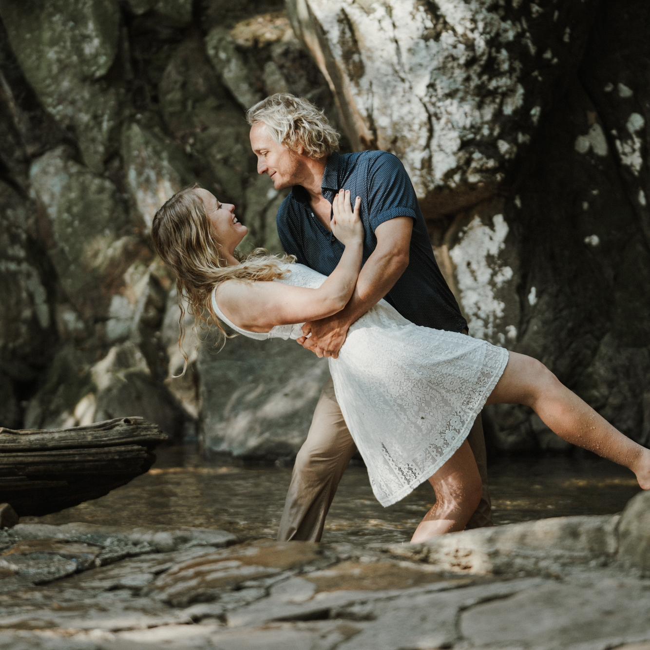 Our engagement photos taken by our friend Xavier Hazen at Glenn Falls, Tennessee.