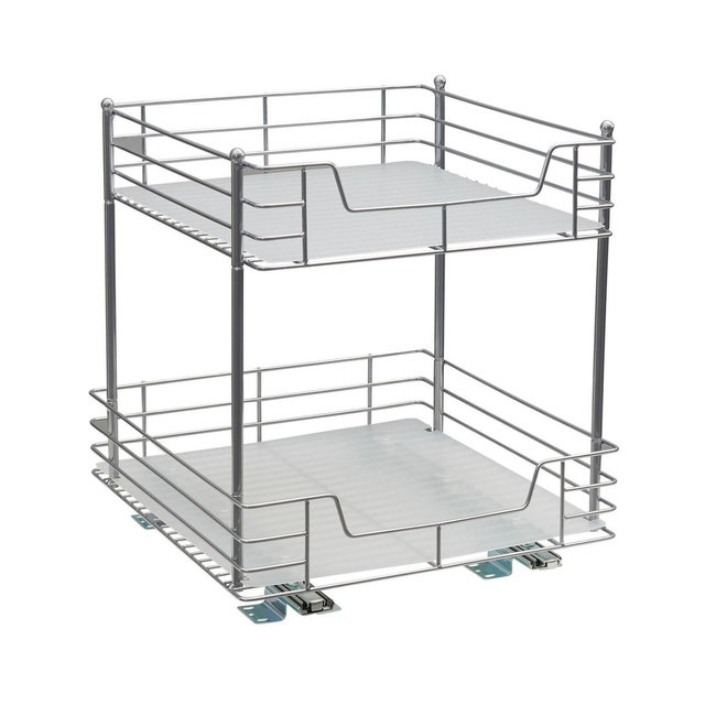 Household Essentials 15" 2-Tier Pantry Organizer Nickel