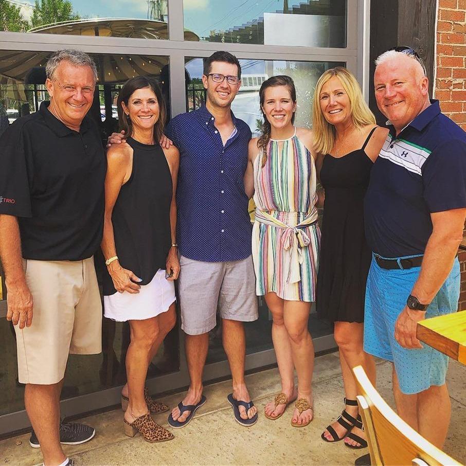Steve, Sharon, Judy and Matt celebrating with the newly engaged couple!