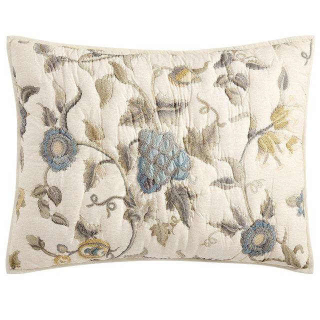 Tessa Embroidered Quilted Sham, Blue Multi, Standard