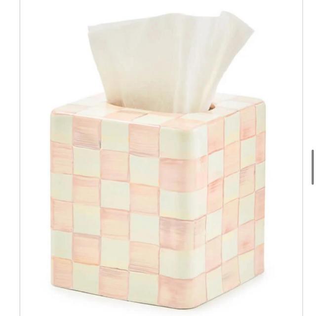 Mackenzie-Childs Rosy Check Boutique Tissue Holder