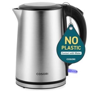 COSORI Electric Kettle, Cool-Touch Double Wall Stainless Steel Insulated, Automatic Shut Off & Boil-Dry Protection, Durable Tea Kettle Boiler & Heater, 1.5L/1500W, Silver