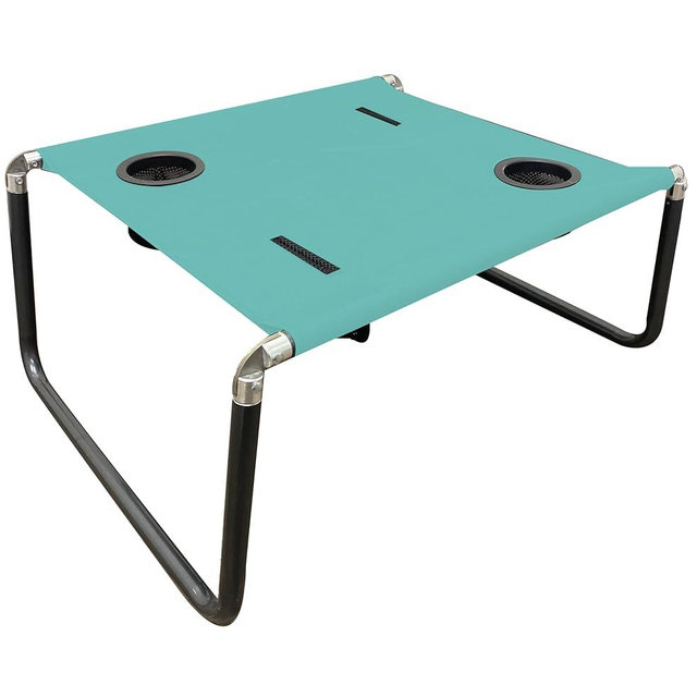 Neso Portable Beach Table with Cup Holders, Cell Phone Pockets, Lightweight for Picnics and Parks (Seafoam)