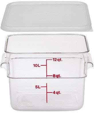 Cambro 12SFSCW135 Camwear Polycarbonate Square Food Storage container, 12 Quart With Lid