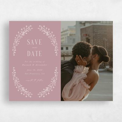 Dusty Rose, Pink Wedding Save the Date - Nydia Photo