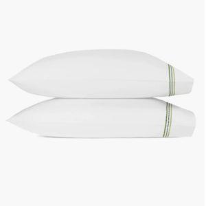 Matouk Set of 2 Amara Triple Pearl Embroidered Cotton Pillowcase