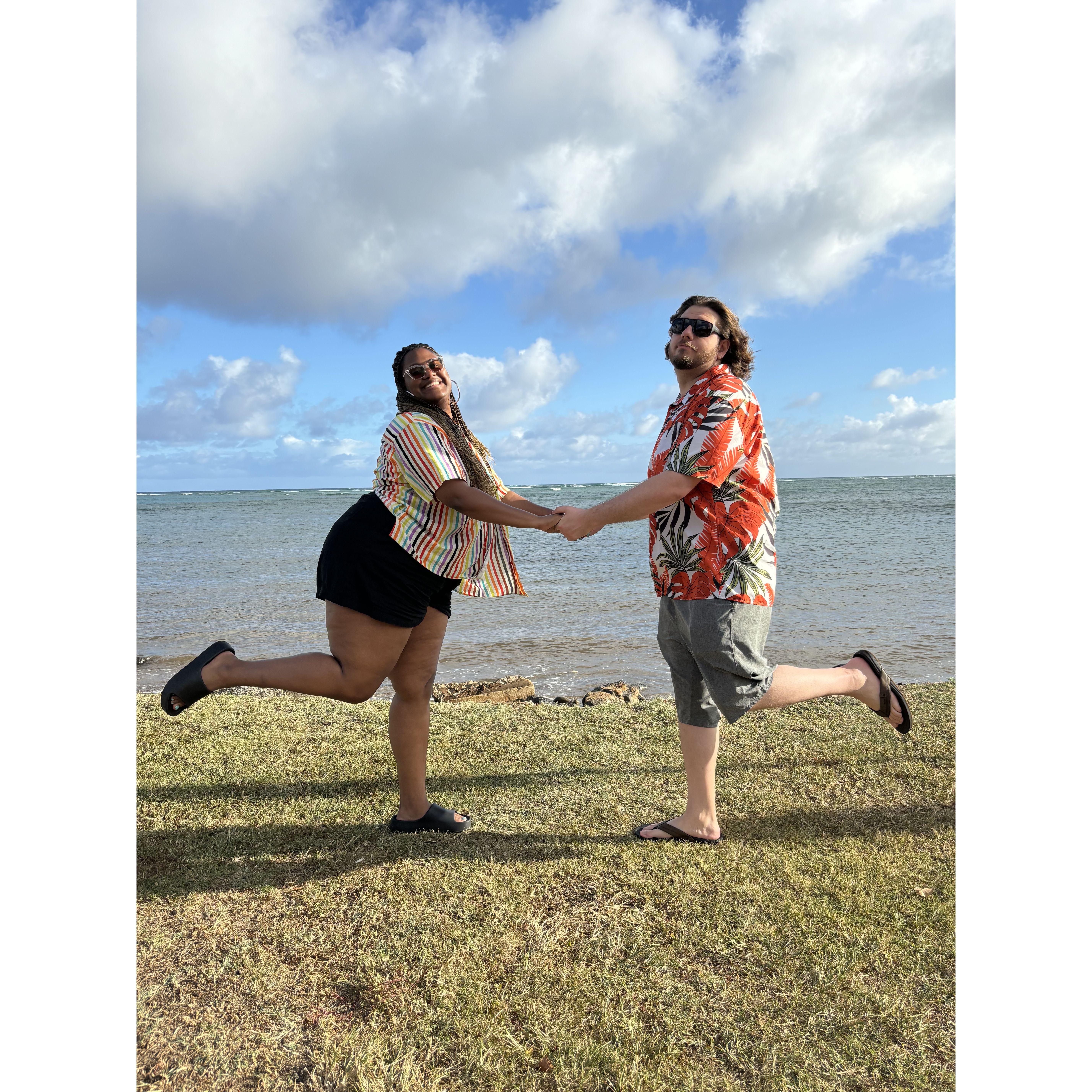 Day 1 in Hawaii! We were in a silly goofy mood 😂