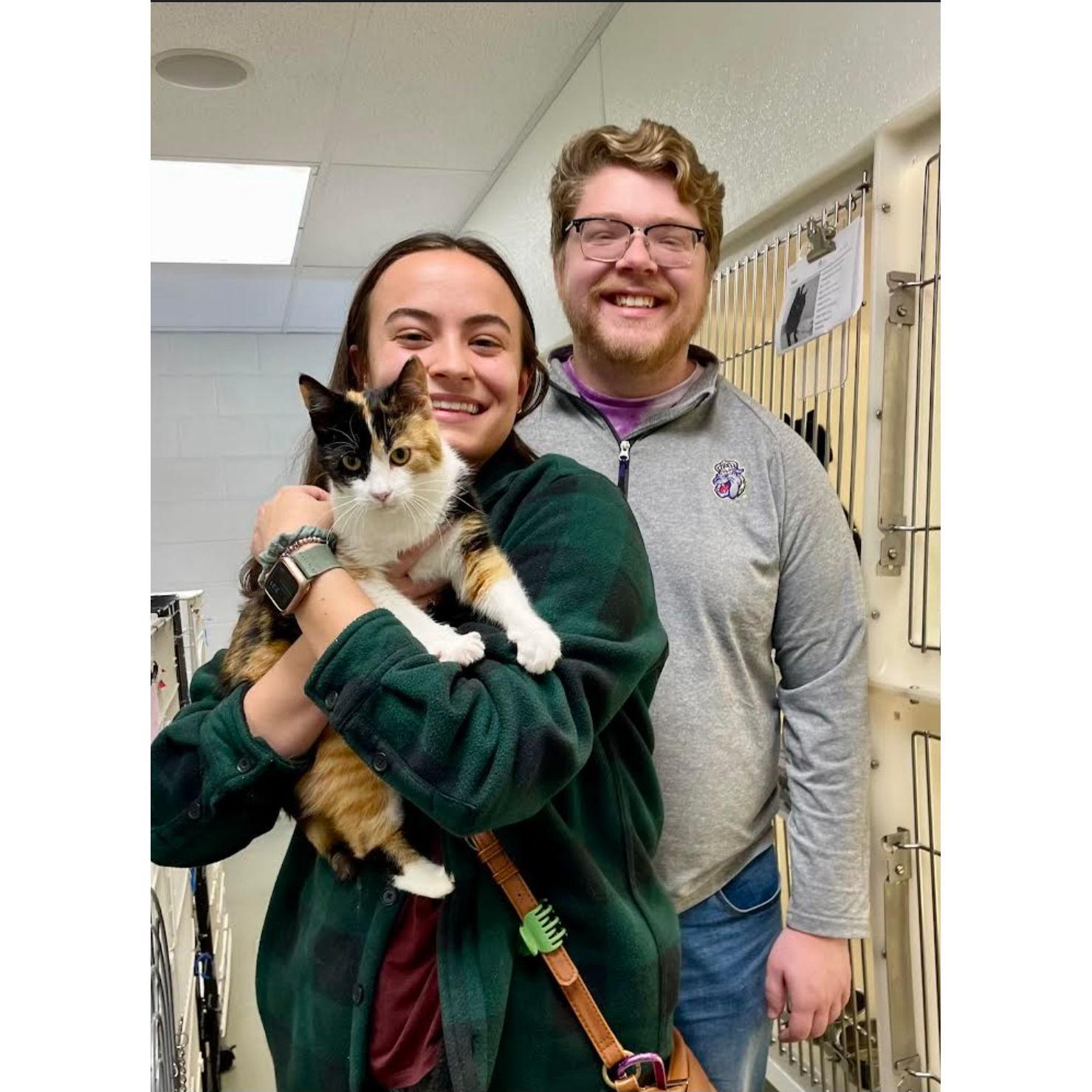 This is a picture from when we first adopted our sweet kitty, Frumpkin!