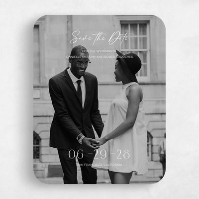 White Rounded Wedding Save the Date - Pinellas Photo