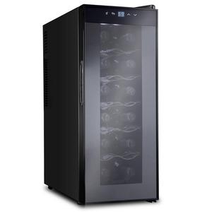 Ivation 12 Bottle Thermoelectric Red And White Wine Cooler/Chiller Counter Top Wine Cellar with Digital Temperature Display, Freestanding Refrigerator Smoked Glass Door Quiet Operation Fridge