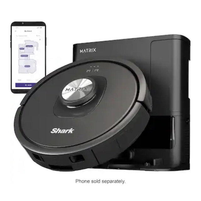 Shark - Matrix Self Empty Robot Vacuum with Bagless, 45-Day Capacity Base, Self-Cleaning Brushroll, Precision Mapping - Black