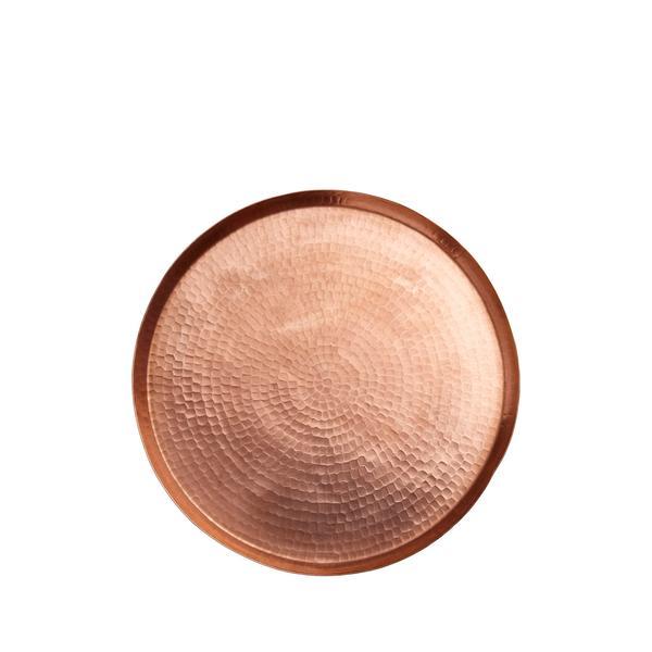 Large Hammered Copper Round Tray