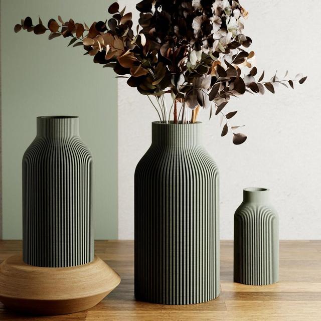 GREEN Vase "BOTTLE" - Sleek Design - Original and Striking Decor - Perfect for Gifting