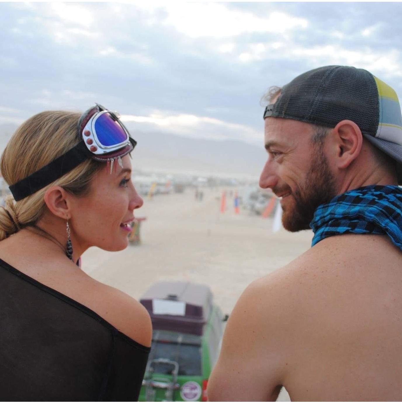 Staring into each others eyes on a dare when we first met.