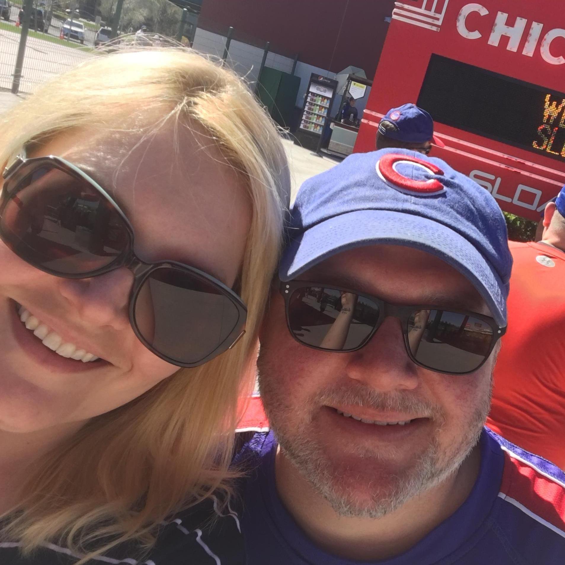 Despite our baseball differences, we get along pretty well. Cubs Spring Training March 2018