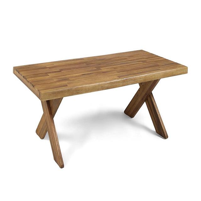 Christopher Knight Home 304412 Irene Outdoor Acacia Wood Coffee Table, Sandblast Teak Finish
