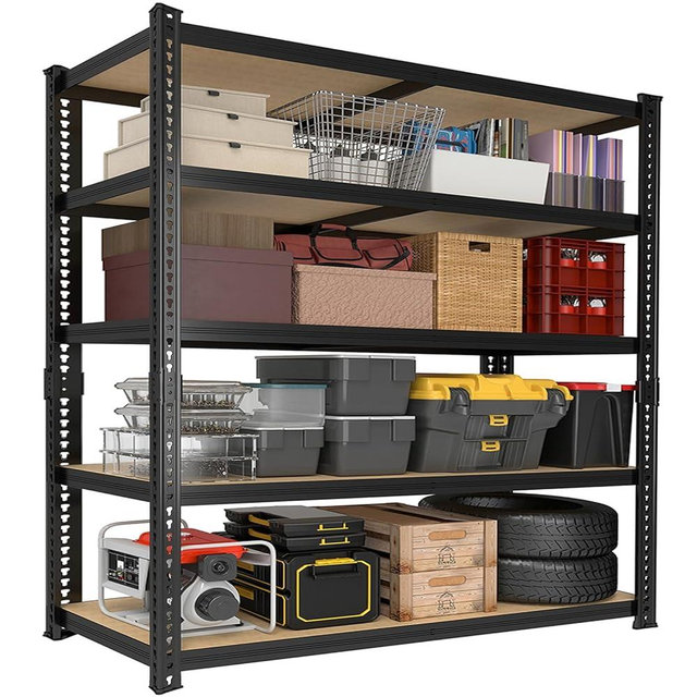 ZEUKMXOO 78'' H Garage Storage Shelves, Shelving Units and Storage, Heavy Duty Garage Shelving, Metal Shelves for Basement, Warehouse, Pantry, Kitchen, 78''H x 40''W x 16''D, 2200 LBS