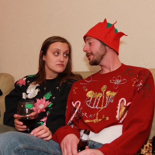 Ugly Holiday Sweater Party at the Everett's in Roseville. The Hanukkah Elf took the grand prize that night, thanks to some fashion help from Abby and Sophie!