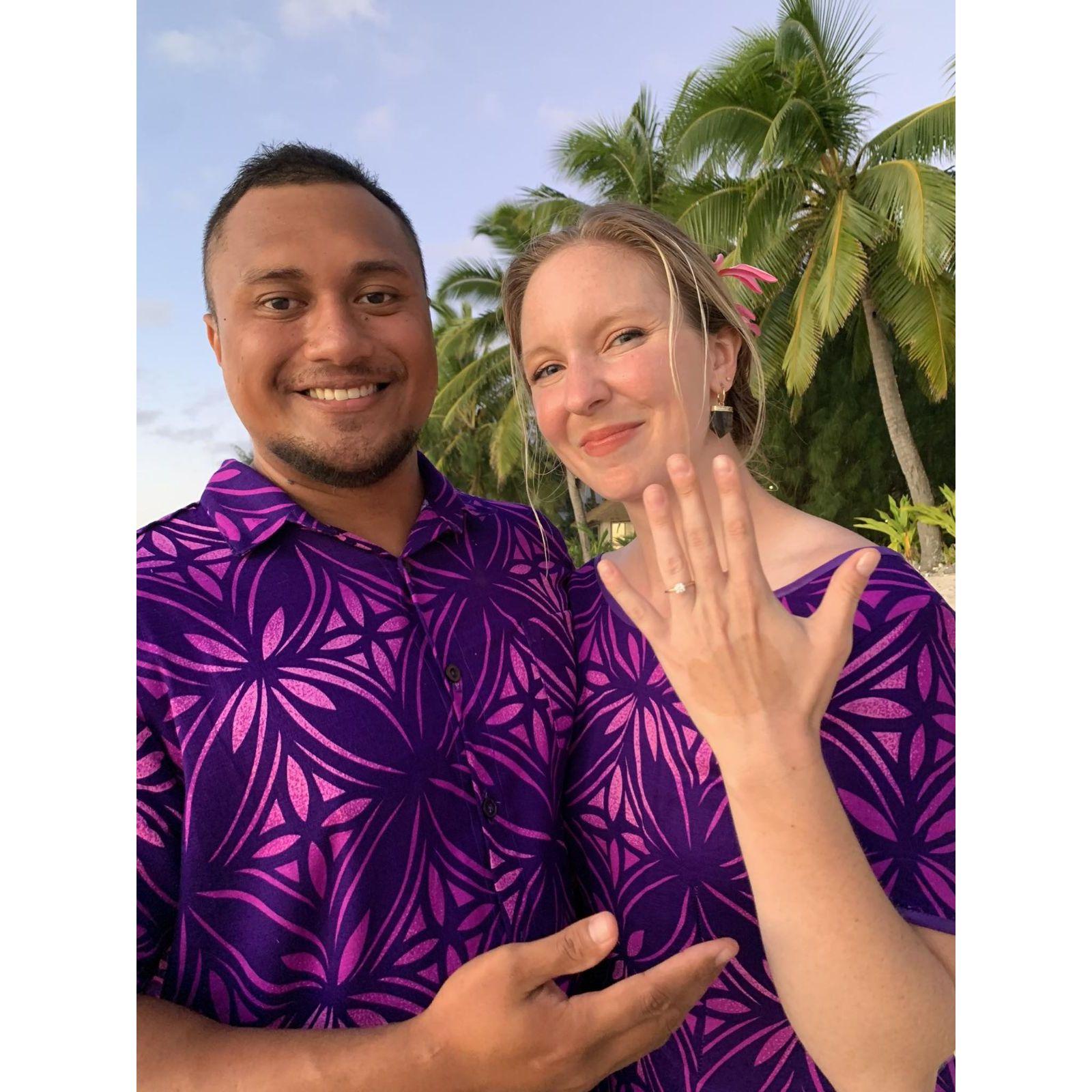 Our engagement in Rarotonga, Cook Islands at sunset!!