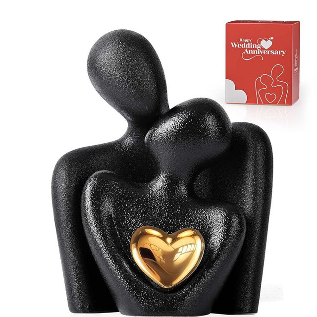XMGZQ Mini Couple Statue Tv Stand Decor Items for Living Room Home Decor,Bedroom Decor for Couples Sculpture for Anniversary Wedding,Love Gifts for Couples 2025,Knick Knacks for Shelves