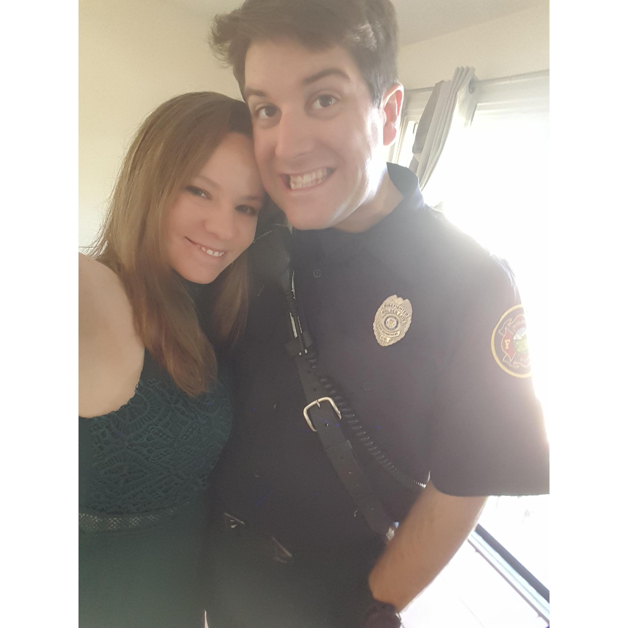 On our way to an event at Chris's volunteer fire department.