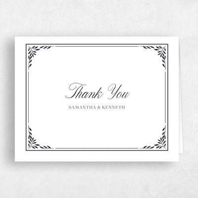 Ebony, White Wedding Thank You - Thalia Landscape