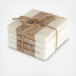 Square Marble Coaster, Set of 4