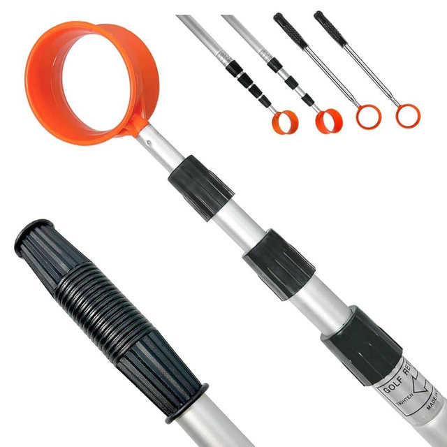 Golf Ball Retriever Telescopic, Golf Ball Grabber, Max 5.9/ 9/ 12/ 15Ft Lightweight Stainless/ Aluminum Alloy Ball Retriever Tool Golf for Water and Bushes, Golf Accessories Gifts for Men Women