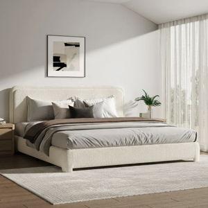Bensu Boucle Upholstered Platform Bed - Cream, California King