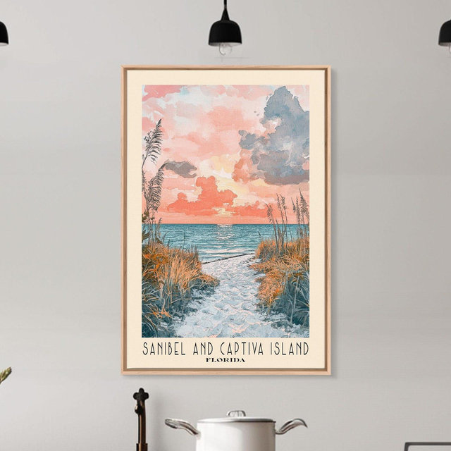 Sanibel and Captiva Island, Florida Watercolor Beach Print, Vacation Gift, Florida Wall Art, Beach Painting, Beach Decor, Beach Painting