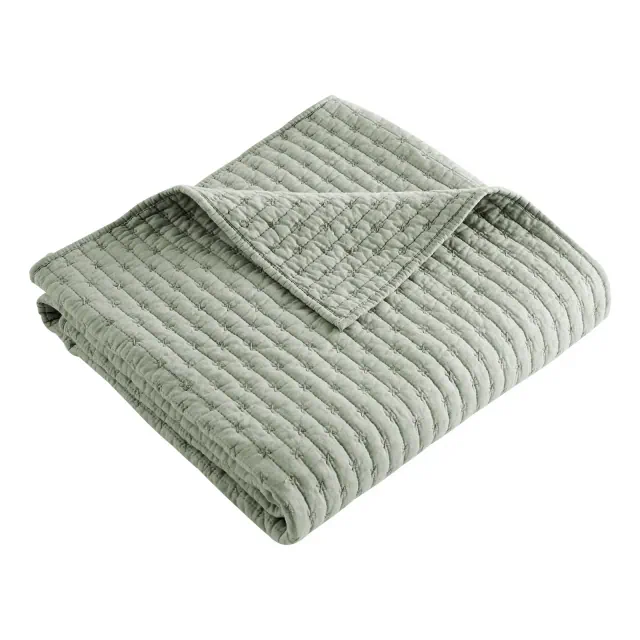 Cross Stitch Desert Sage Quilted Throw- Levtex Home