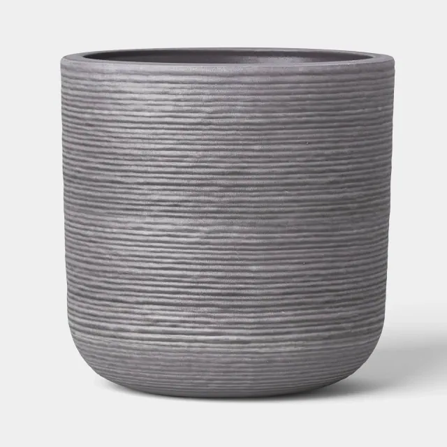 Fluted Outdoor Planter Gray 10" - Threshold™