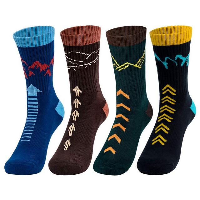 Time May Tell Mens Hiking Socks Moisture Wicking Cushion Crew Socks for Terkking,Outdoor Sports,Performance 2/4 Pack